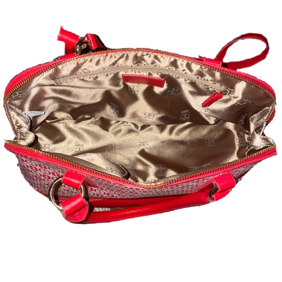 Red and white leather Handbag - Picture 3 of 4